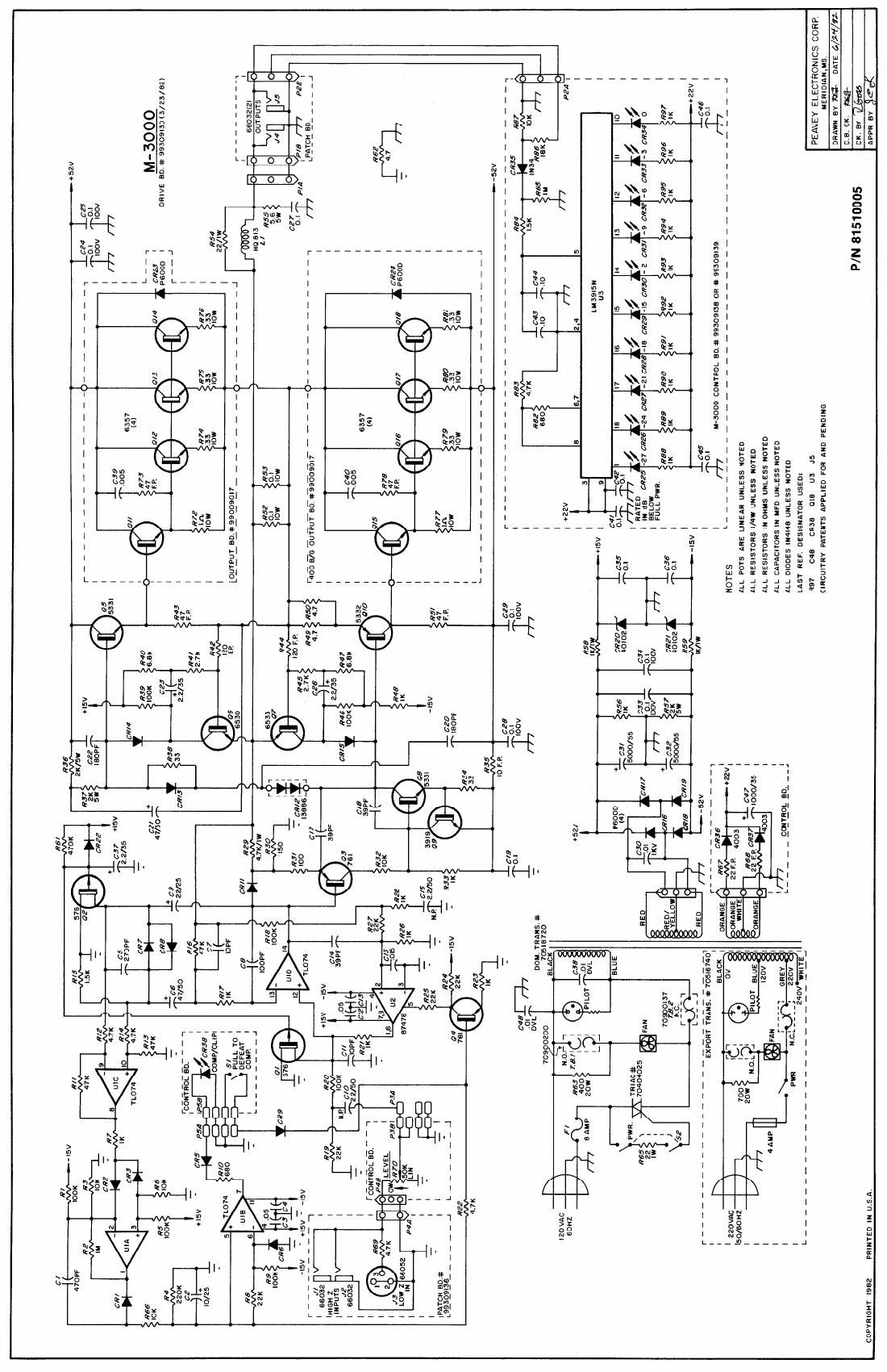 Peavey M 3000 Schematic