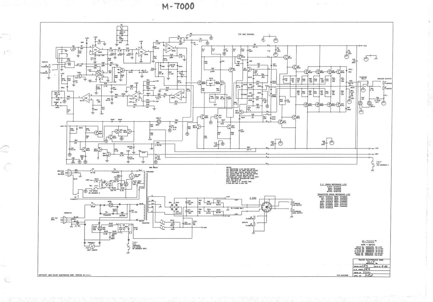 Peavey M 7000 Schematic