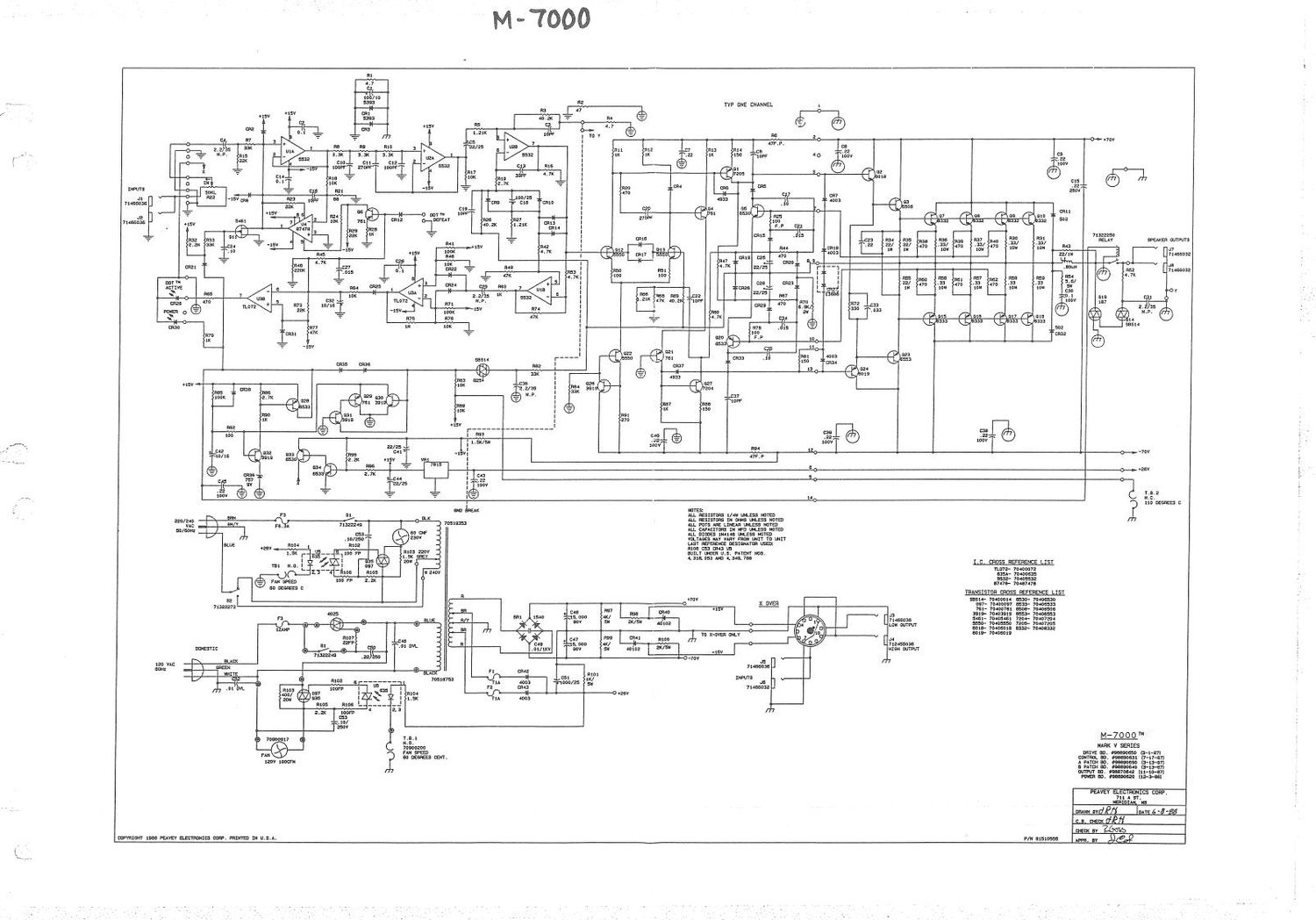 Peavey M 7000 Schematic