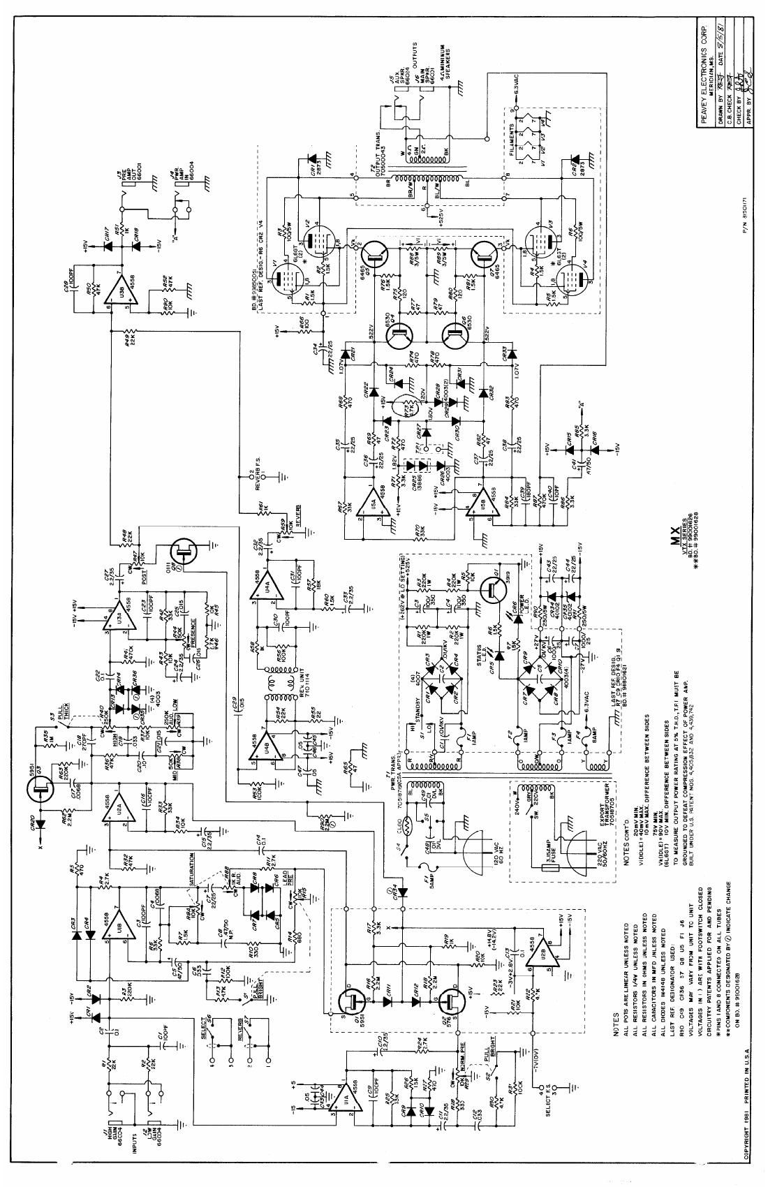 Peavey MX VTX Series Schematic