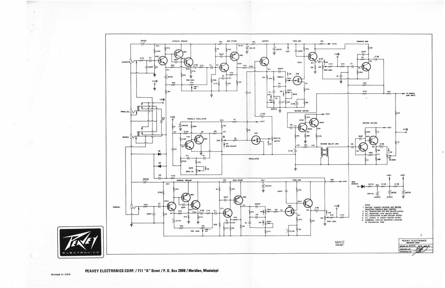 Peavey Mace 8 75 Schematics