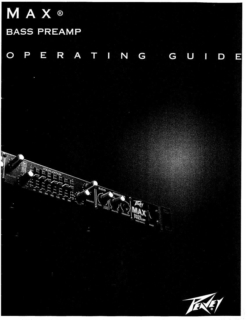 Peavey Max Bass Preamp Operating Manual