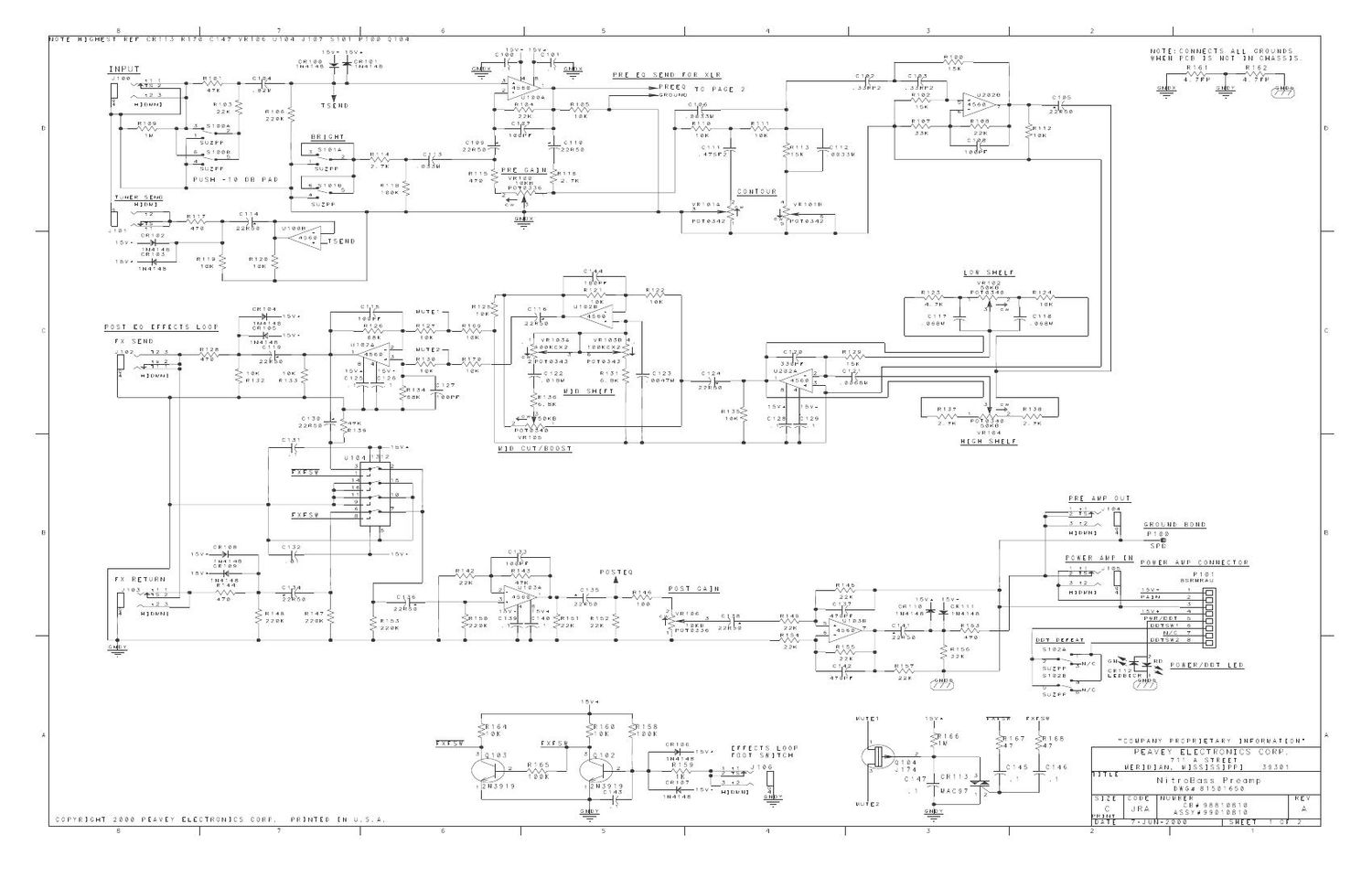 Peavey Nitro Bass Schematics