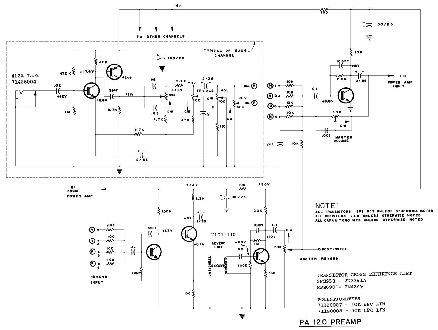 Peavey PA 120 Schematic