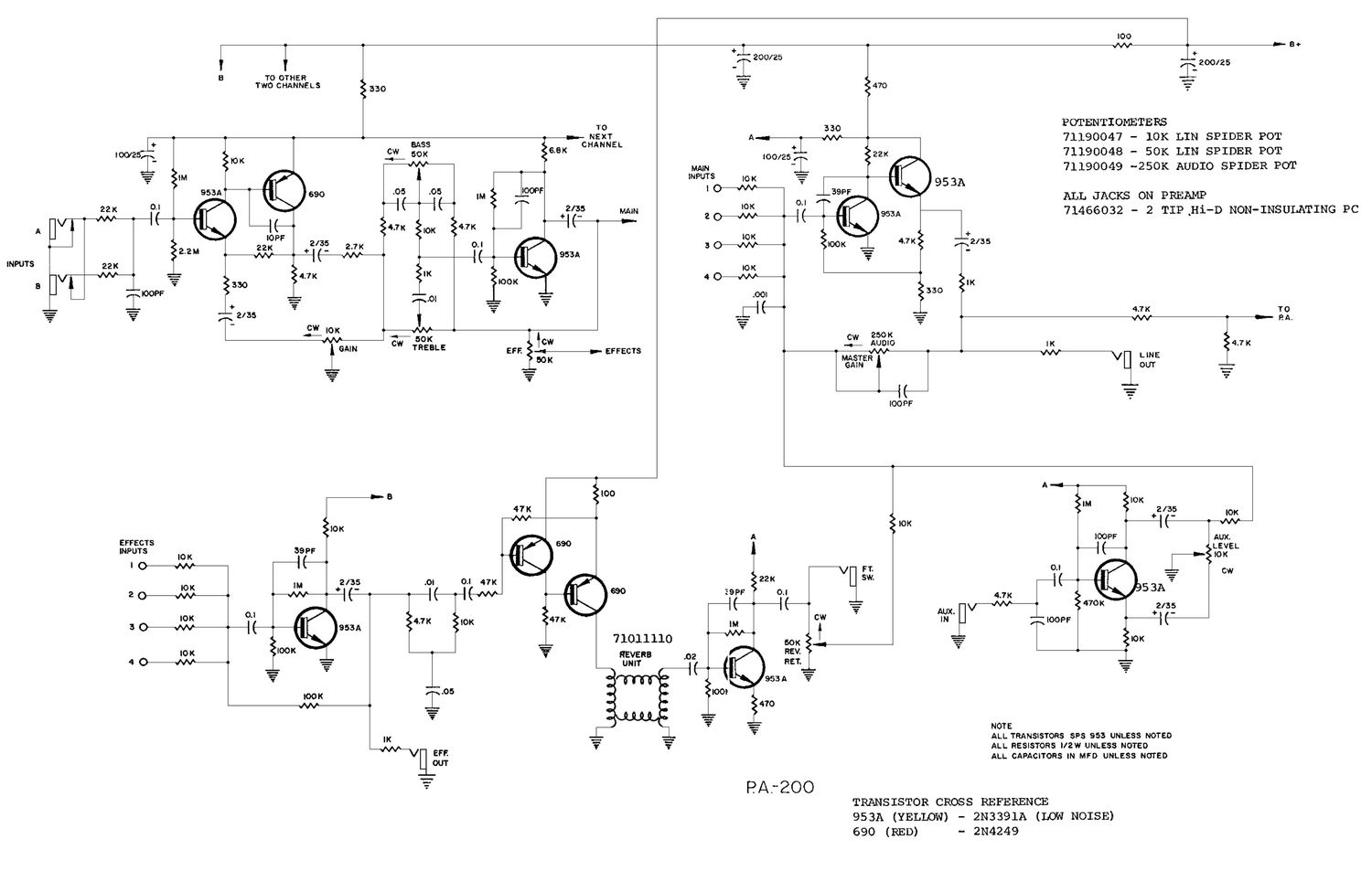 Peavey PA 200 Schematic