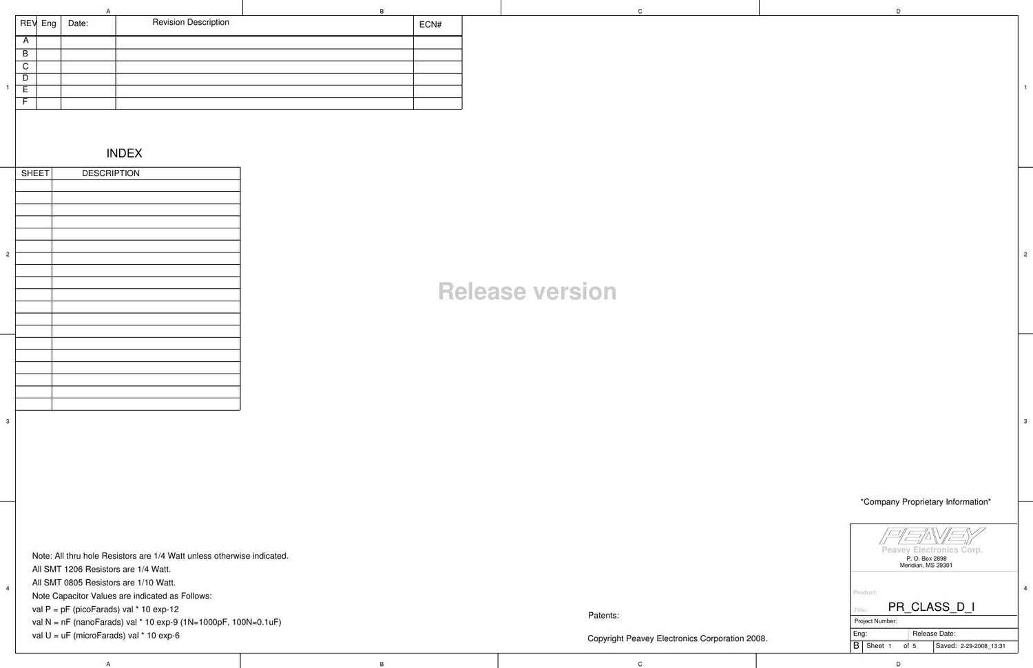 Peavey PR 12D PR 15D Schematics