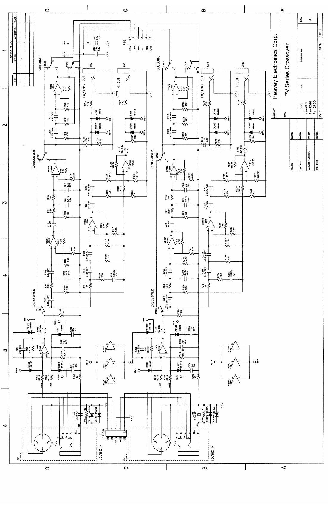 Peavey PV 2600 2000 Schematics