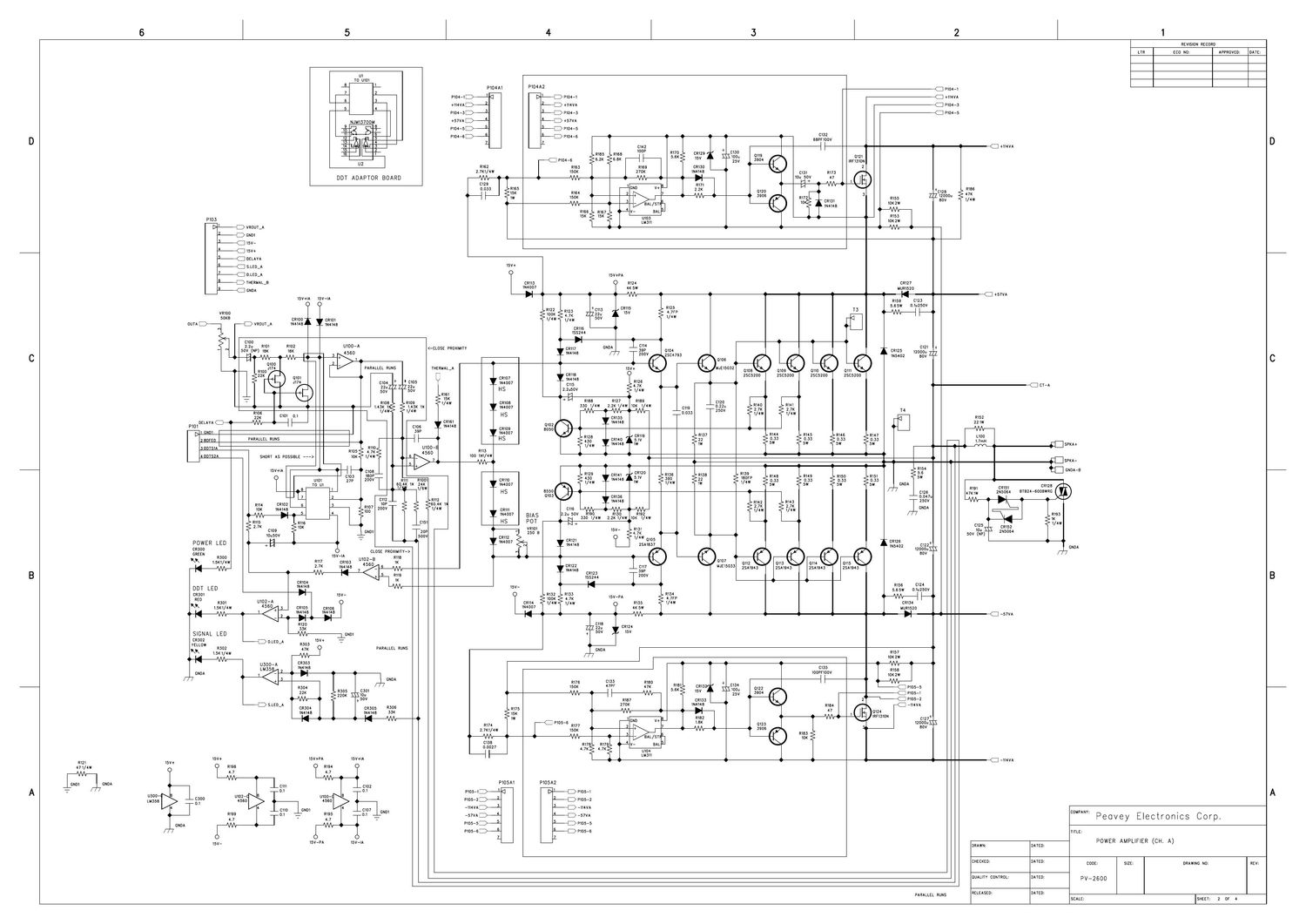 Peavey PV 2600 Schematics