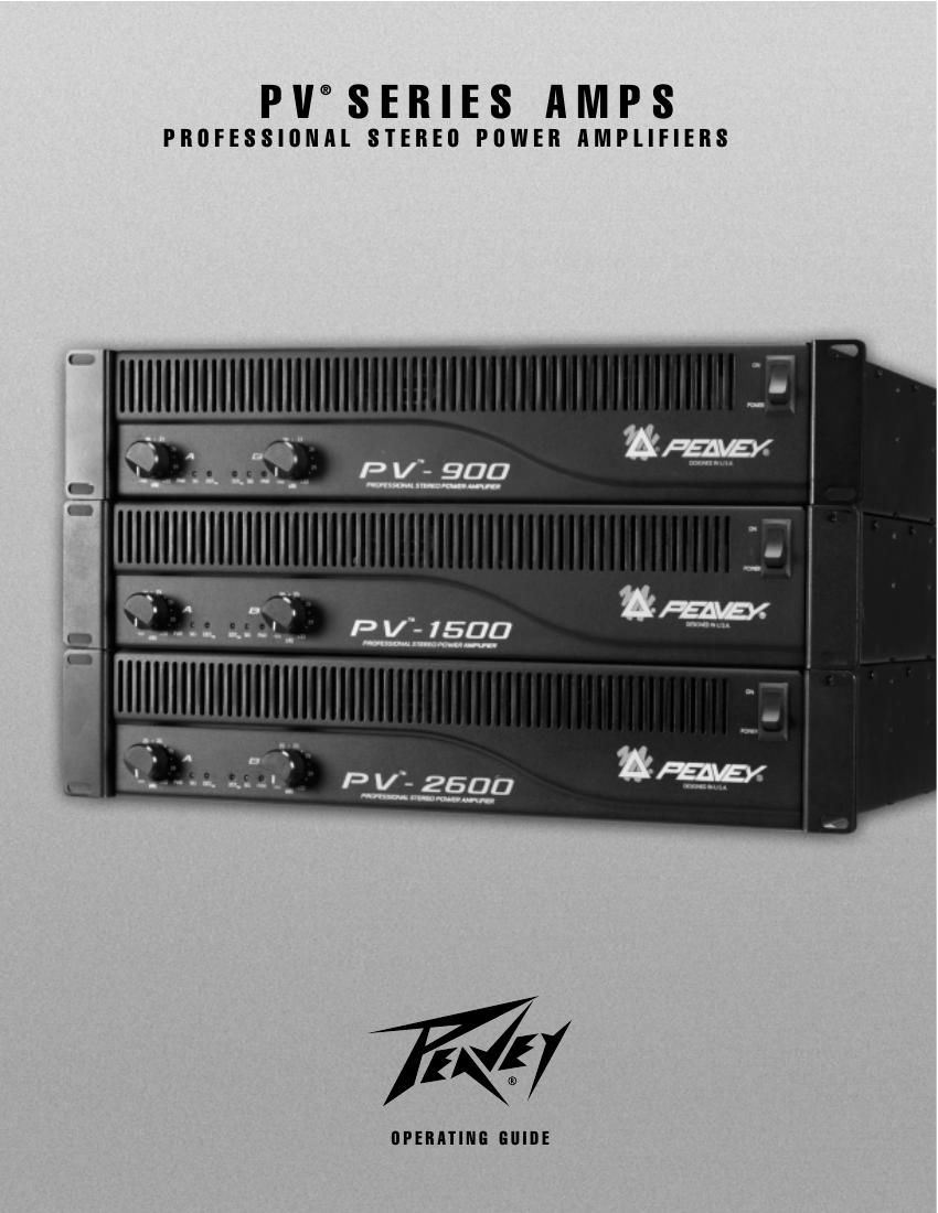 Peavey PV 900 PV 1500 PV 2600 Operating Manual