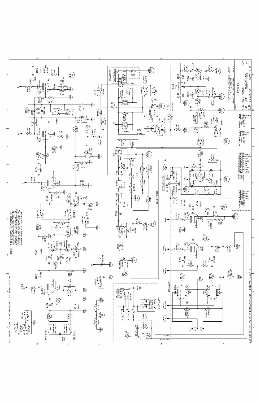 Peavey Prowler Schematics
