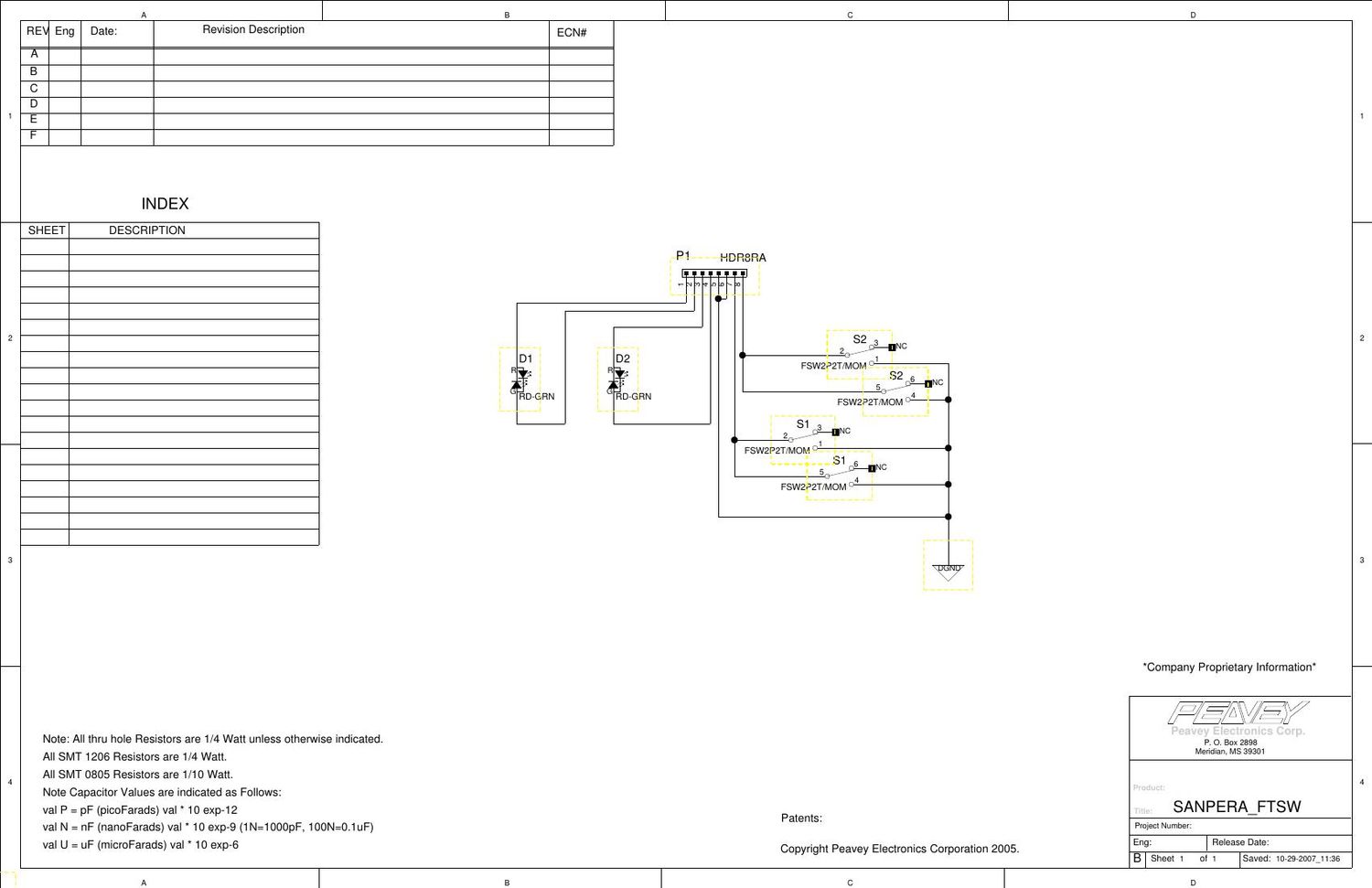 Peavey Sanpera I Footswitch Schematic