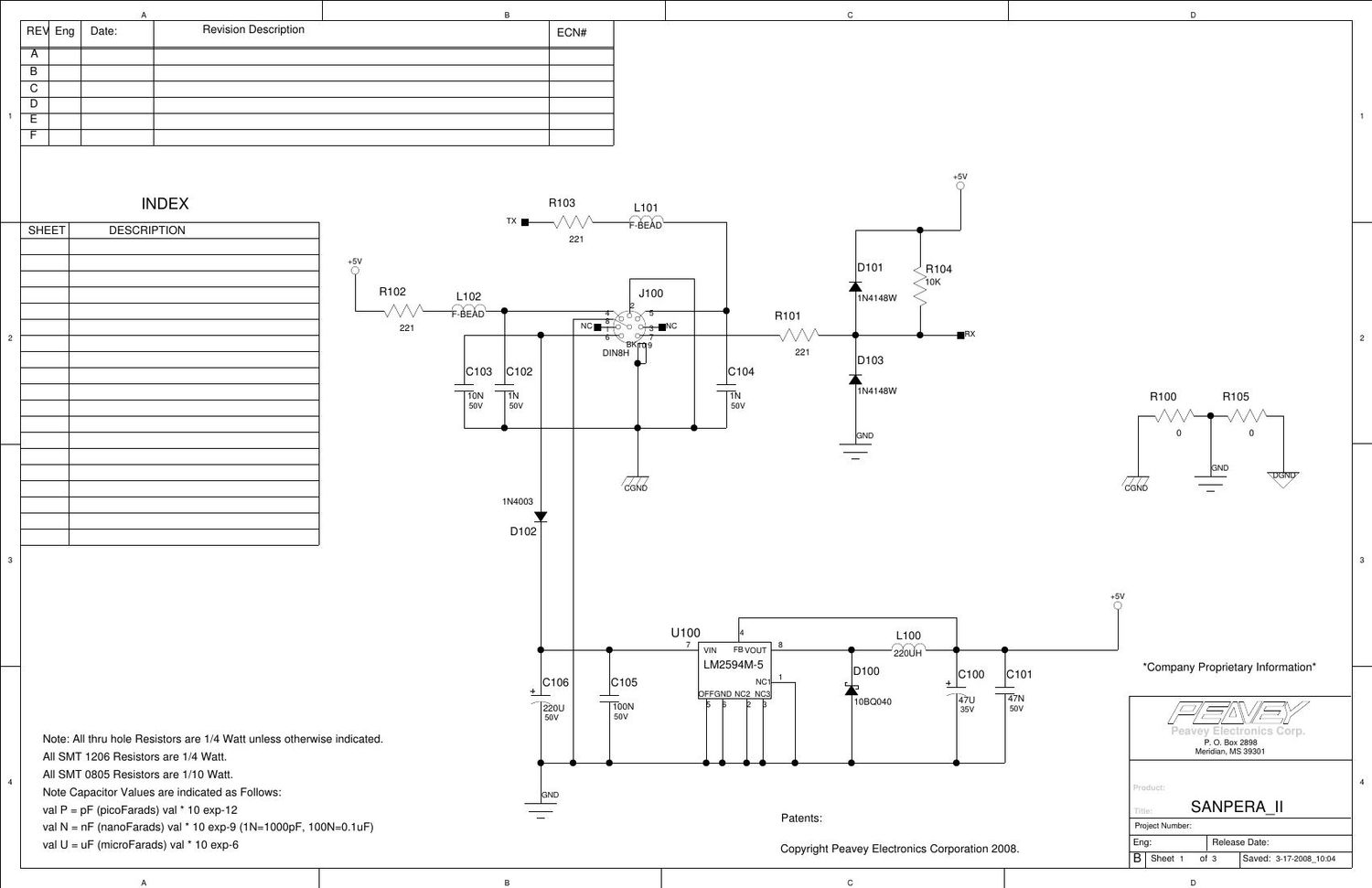 Peavey Sanpera II Footswitch Schematics