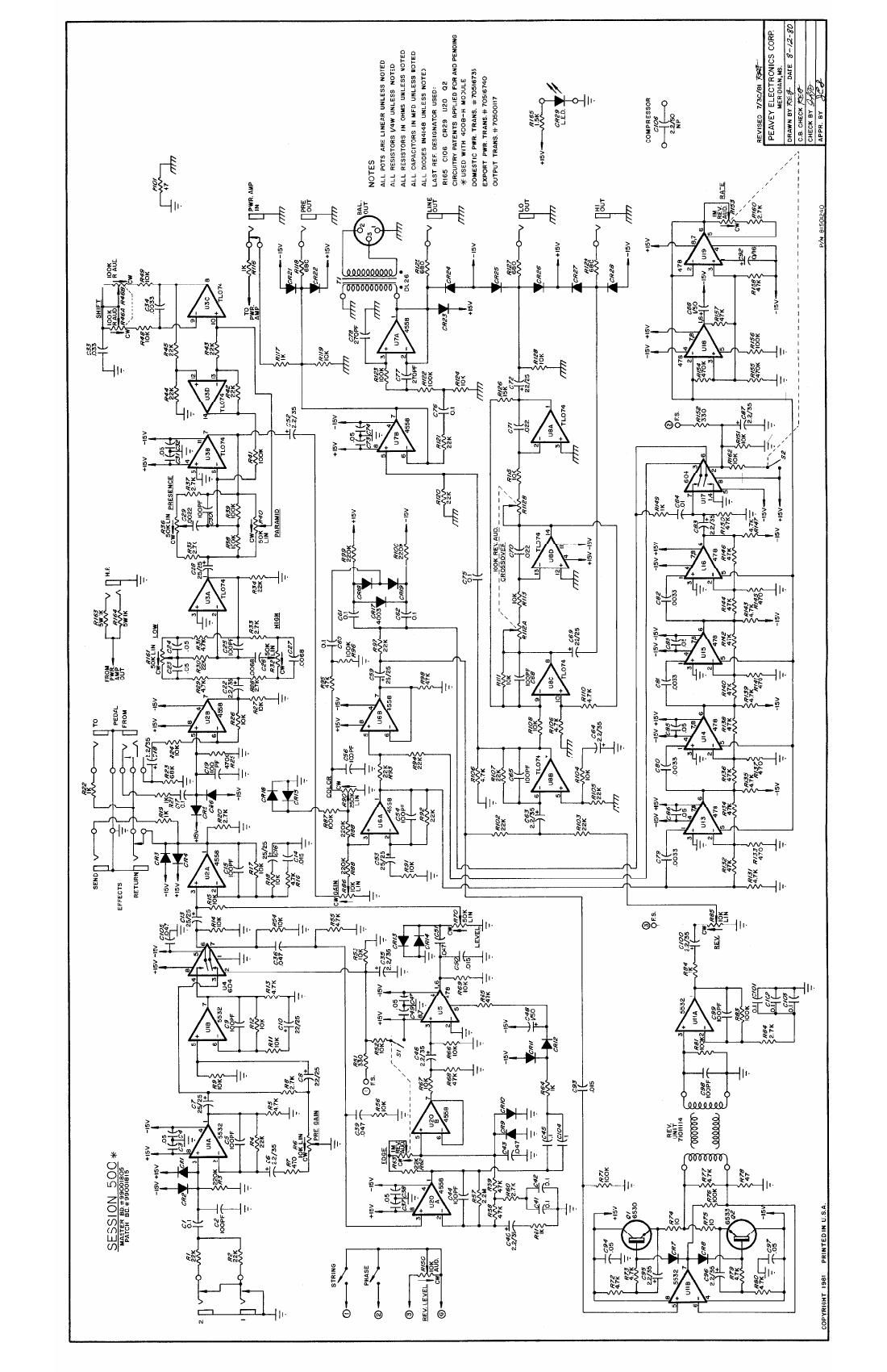 Peavey Session 500 Schematics