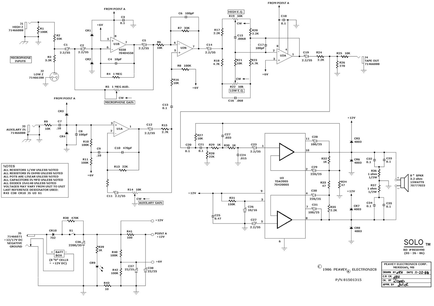 Peavey Solo Schematic