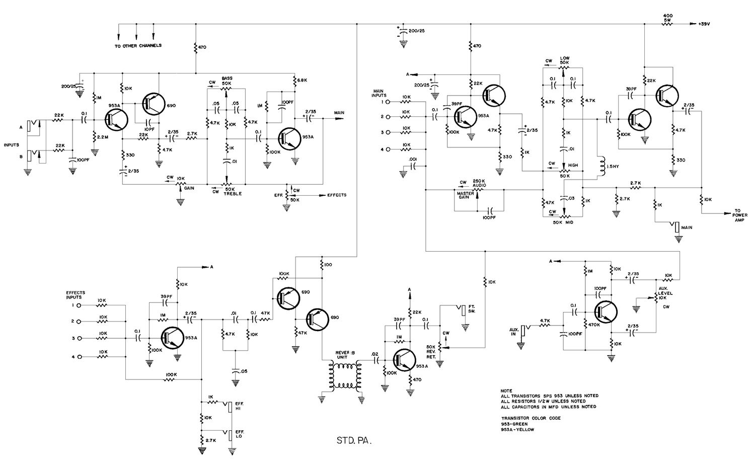 Peavey Standard PA Schematics