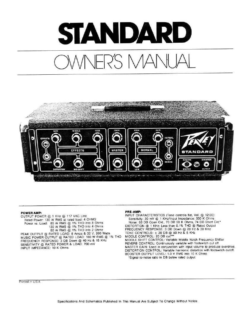 Peavey Standard Schematics