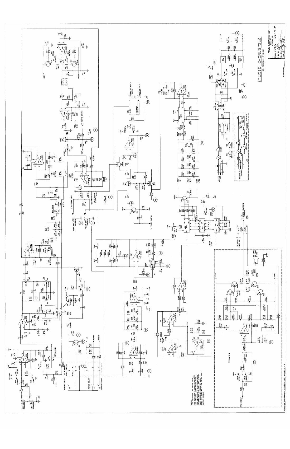 Peavey Studio Chorus 210 1 89 Schematic