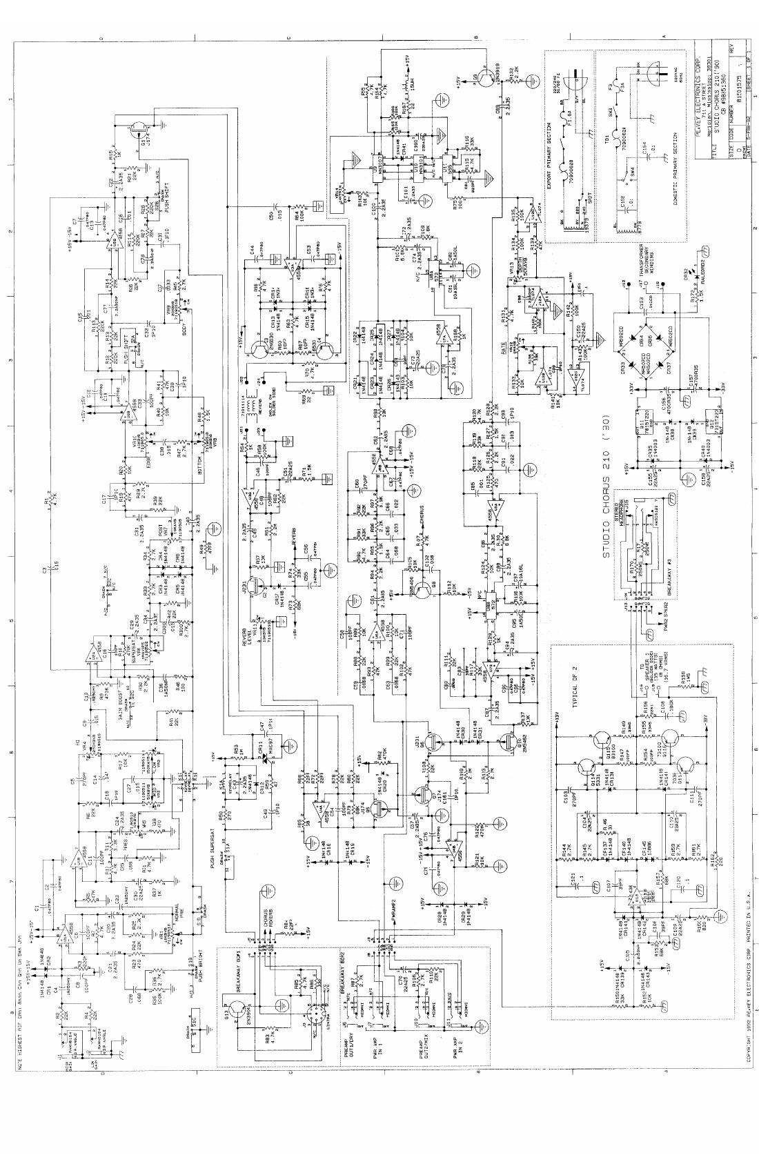 Peavey Studio Chorus 210 2 90 Schematic