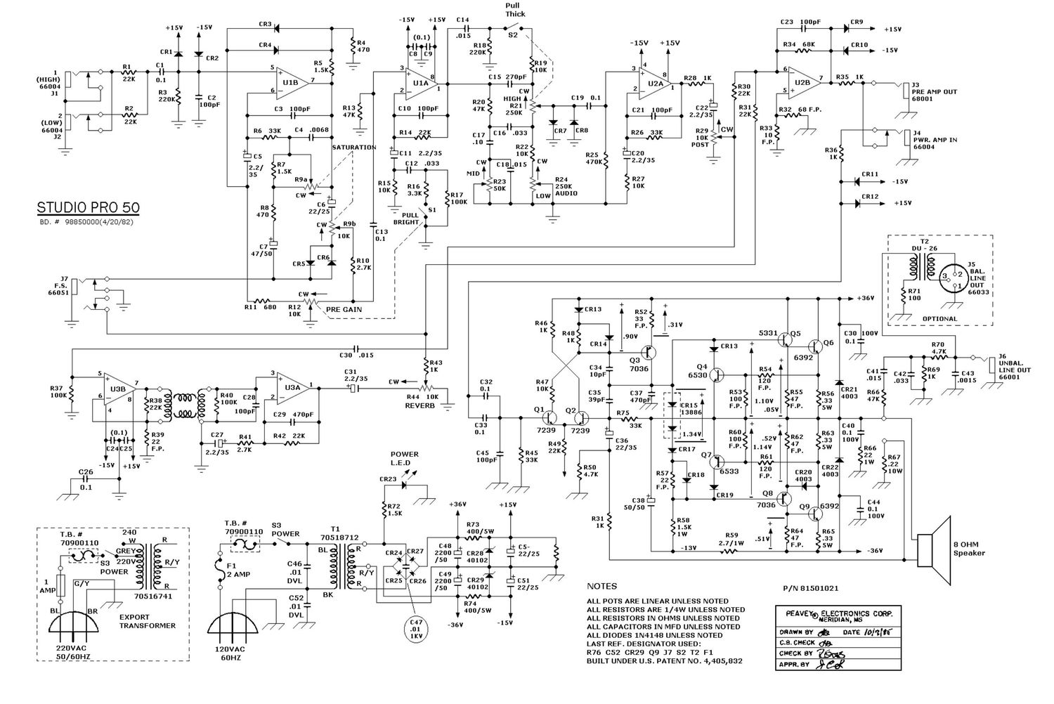 Peavey Studio Pro 50 Schematic