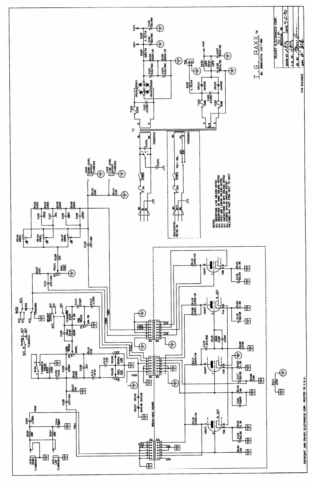 Peavey TG Raxx Schematic