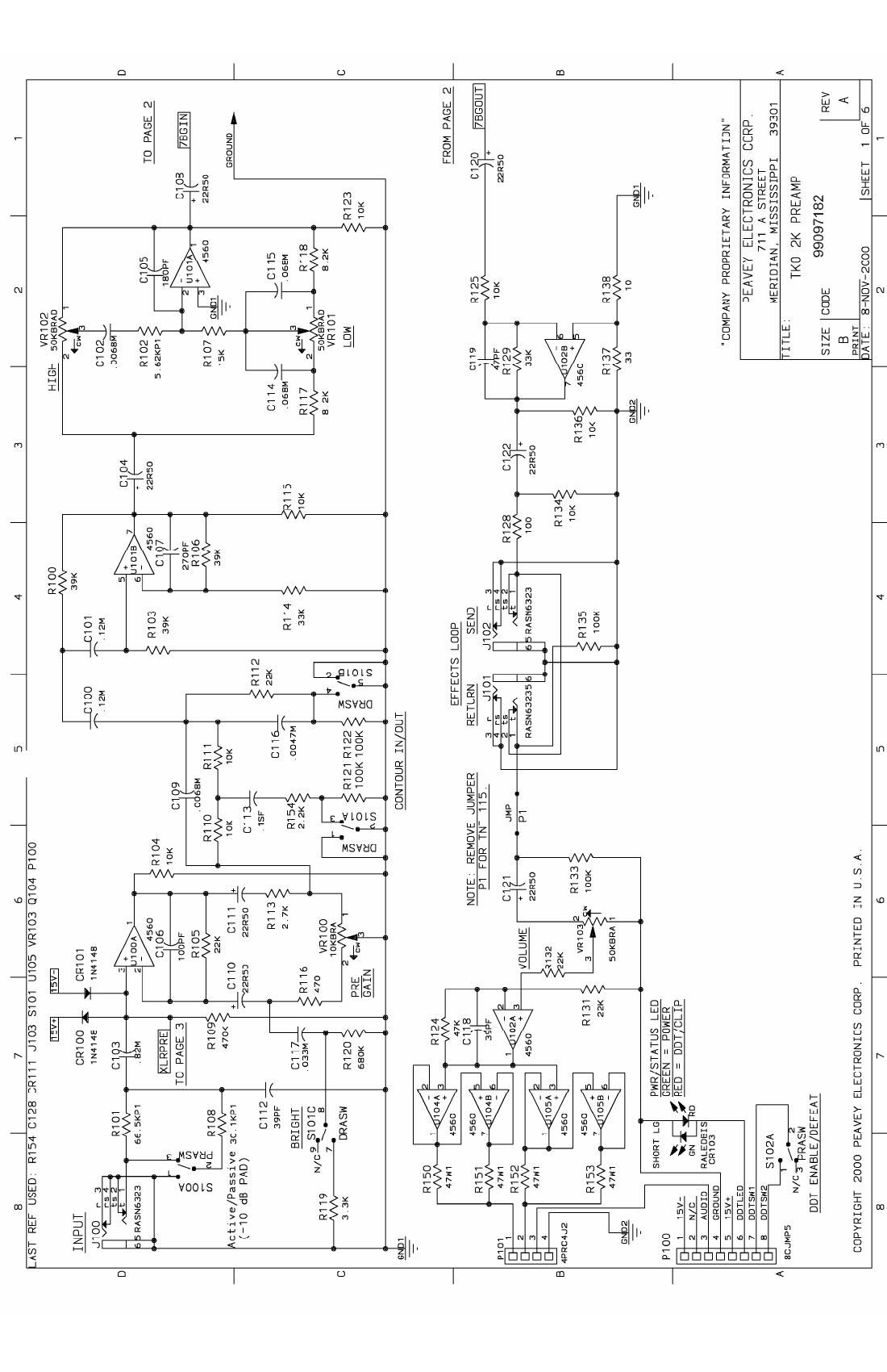 Peavey TKO 2K Schematics