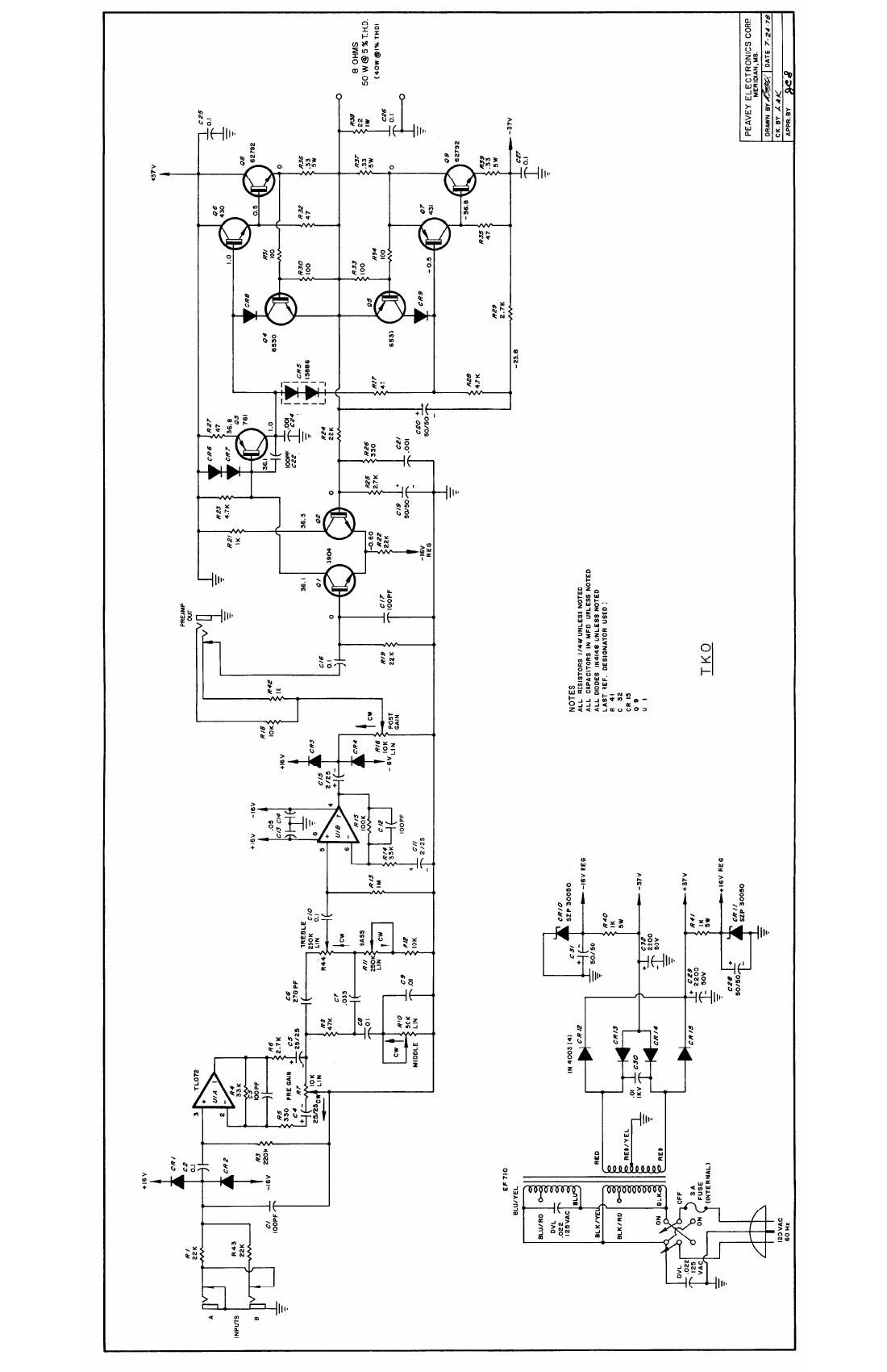 Peavey TKO 7 78 Schematic