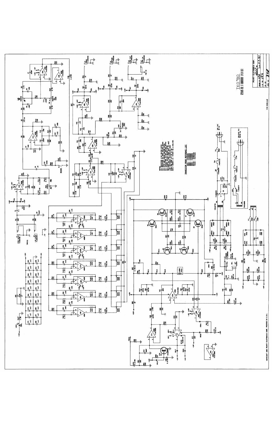 Peavey TKO 80 Schematic