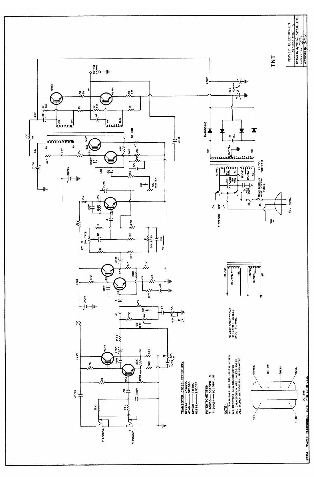 Peavey TNT 100 12 74 Schematic