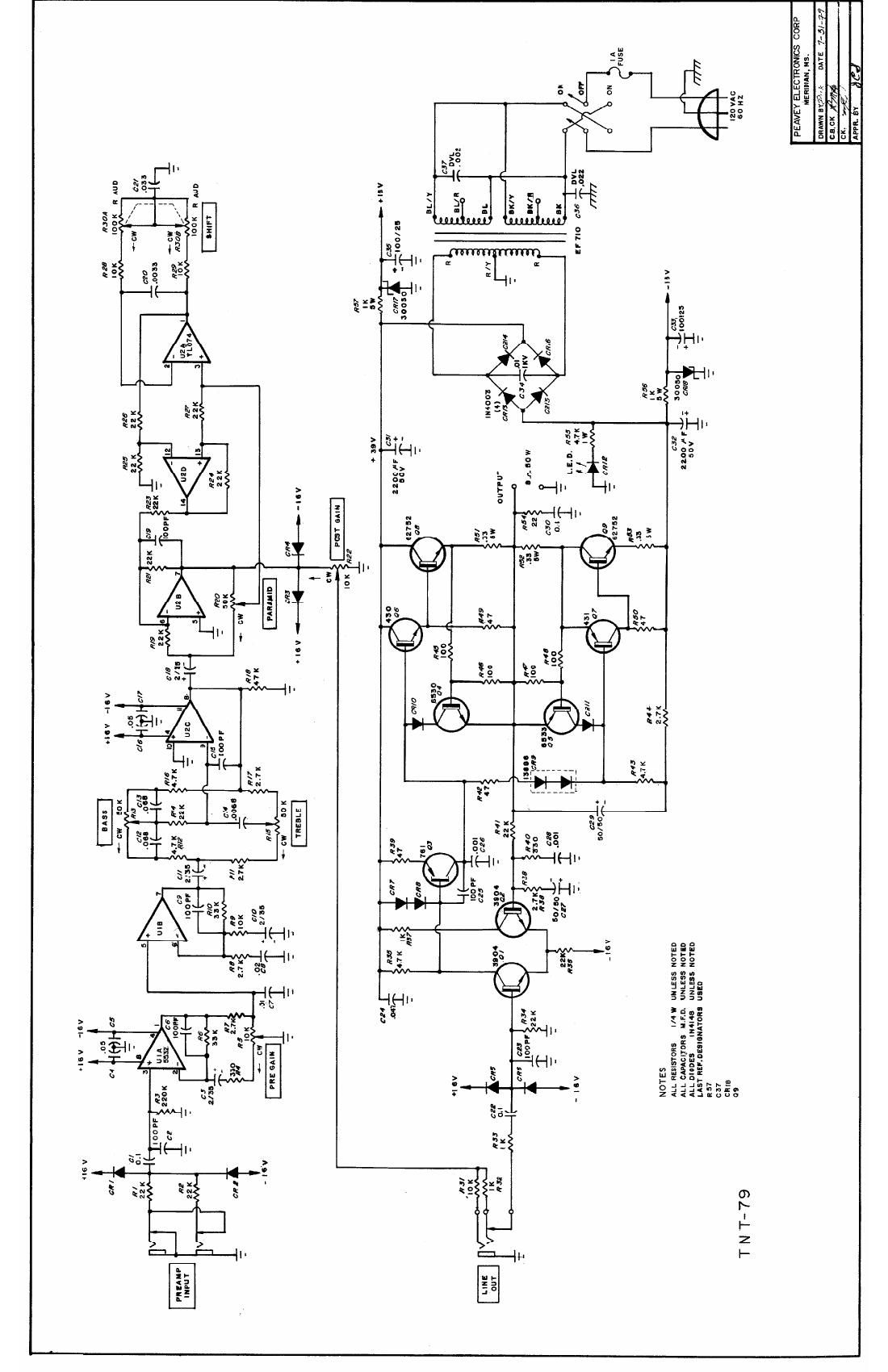 Peavey TNT 100 7 79 Schematic