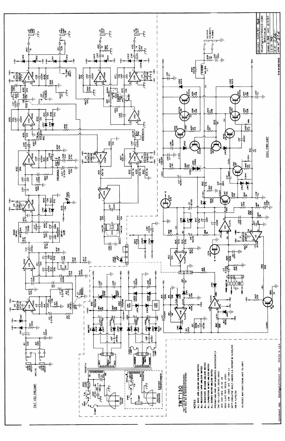 Peavey TNT 130 Schematic