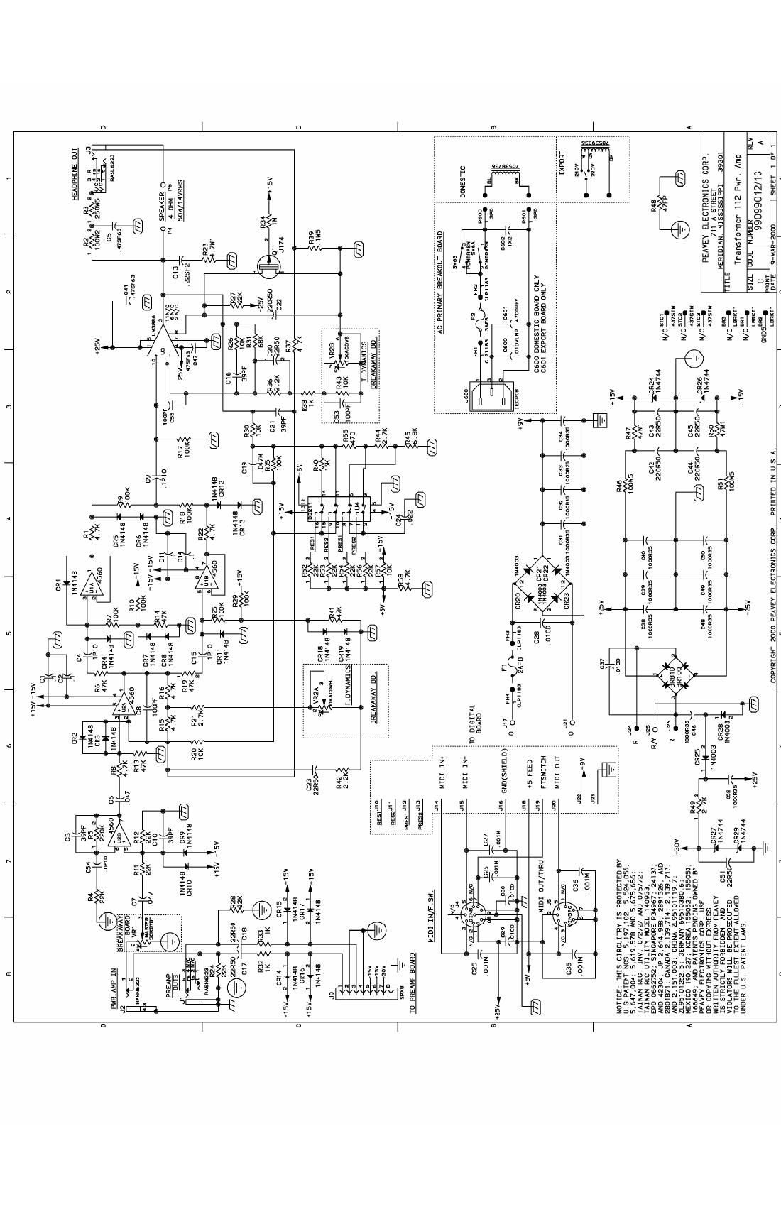 Peavey Transformer Power Amp Schematics