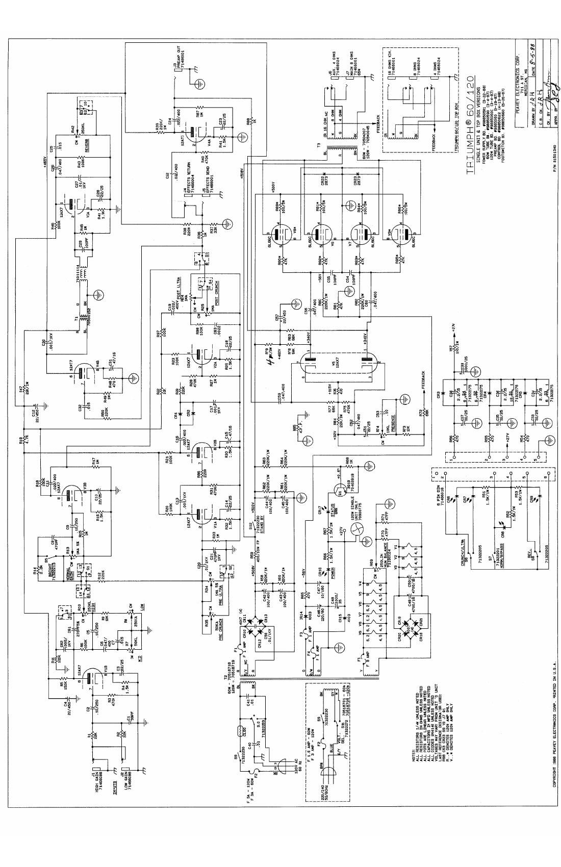 Peavey Triumph 60 120 Schematic