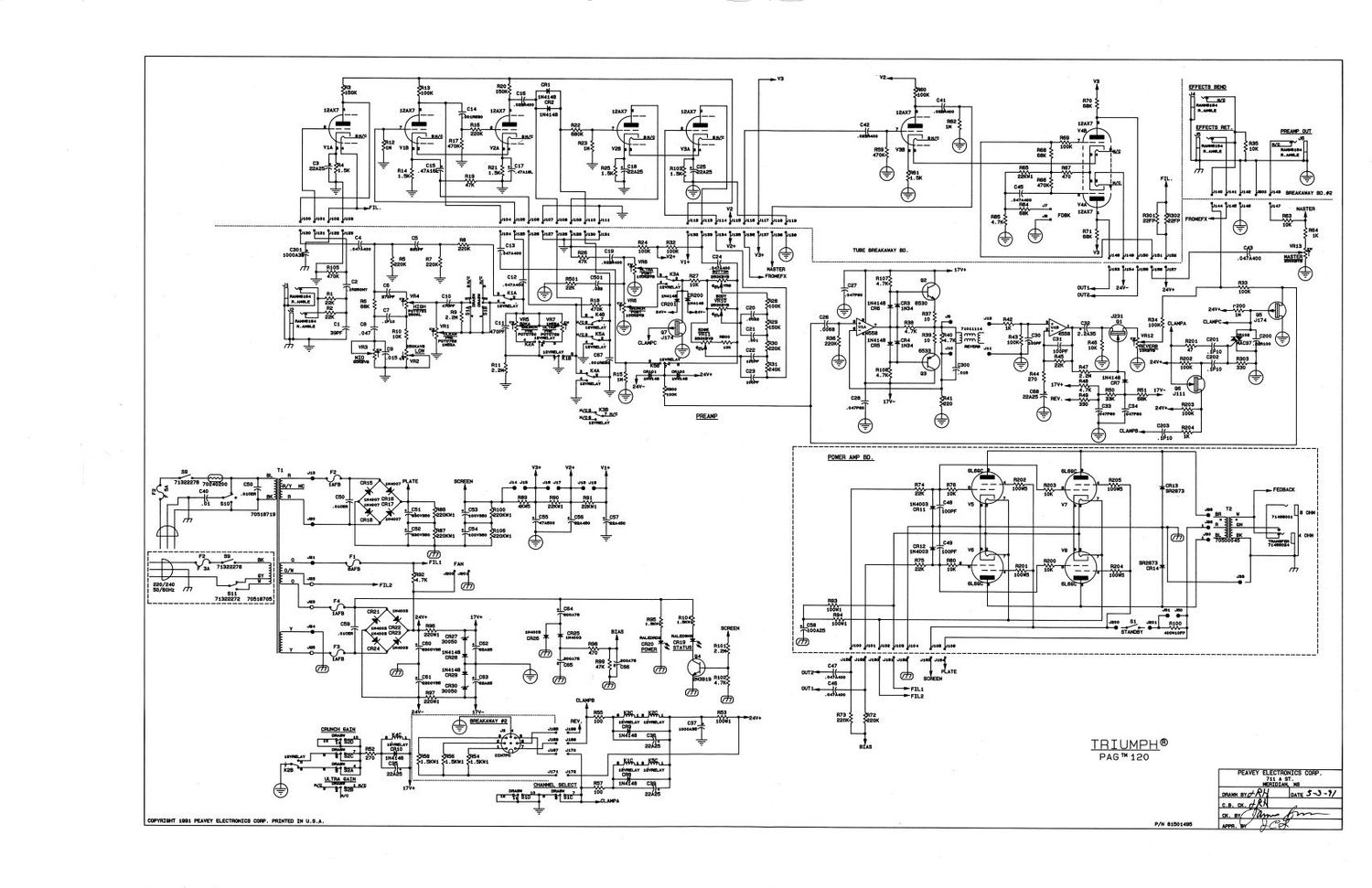 Peavey Triumph PAG 120 Schematic