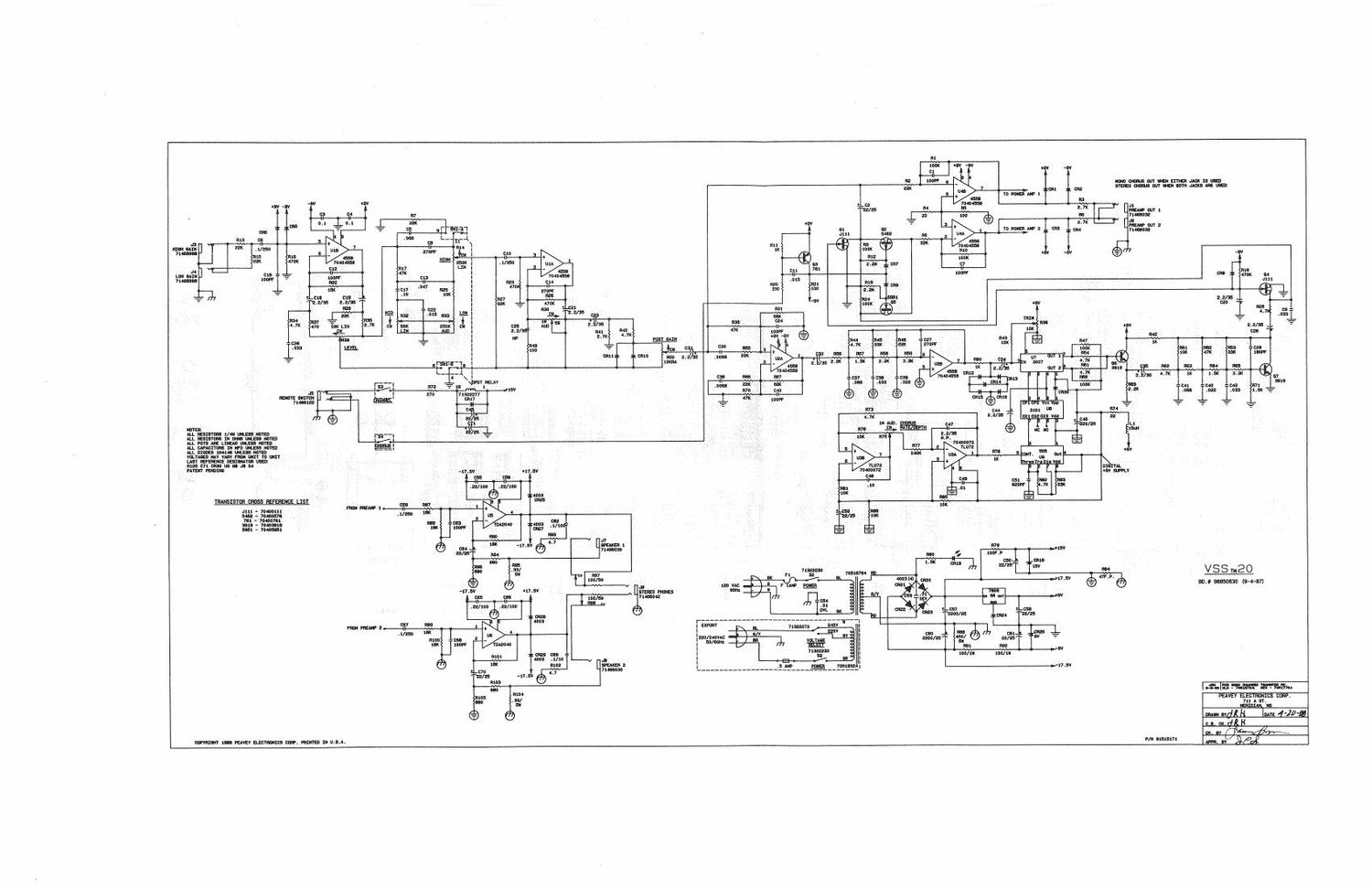 Peavey VSS 20 Audition Chorus Schematic