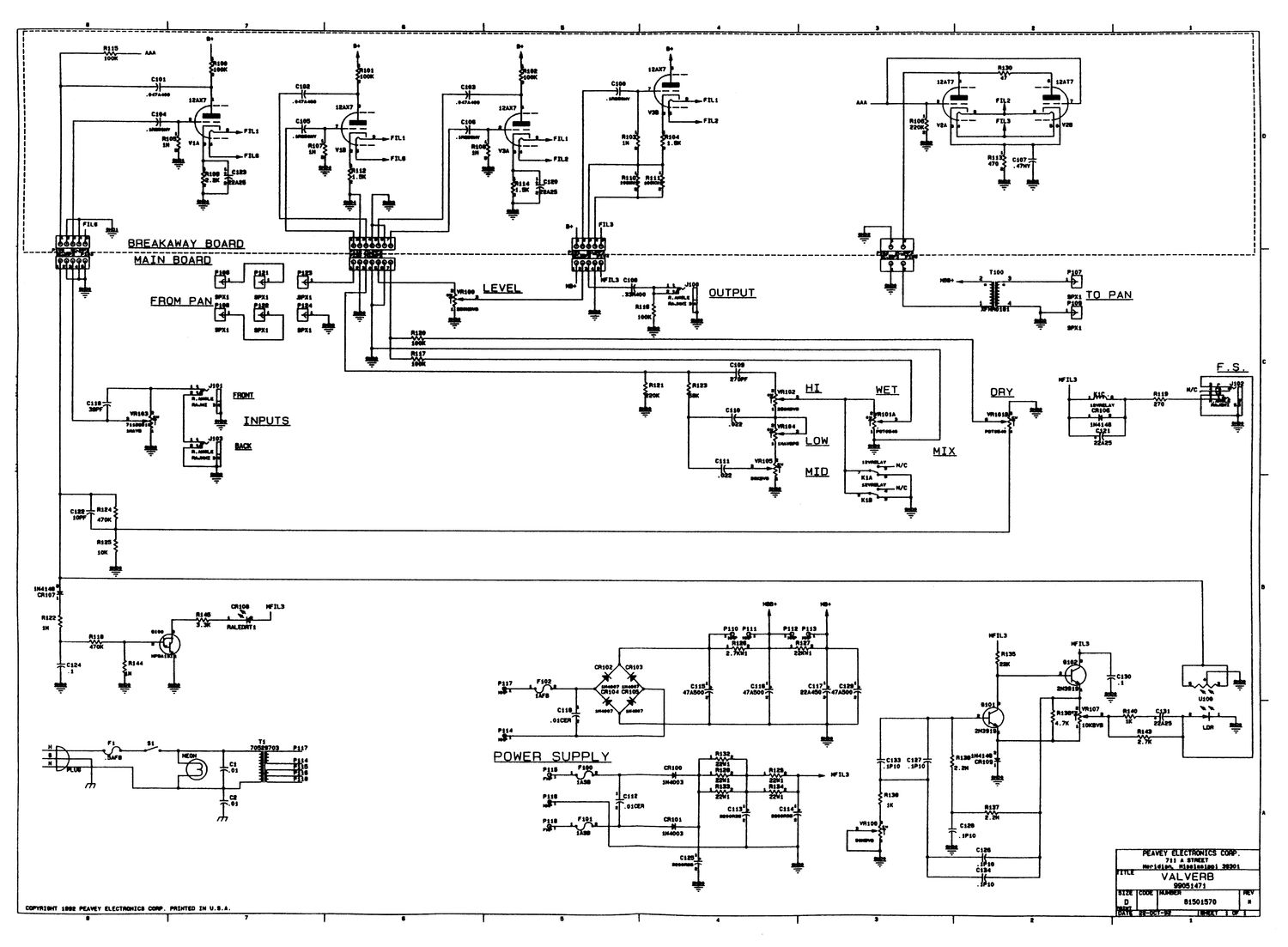 Peavey Valverb Schematic