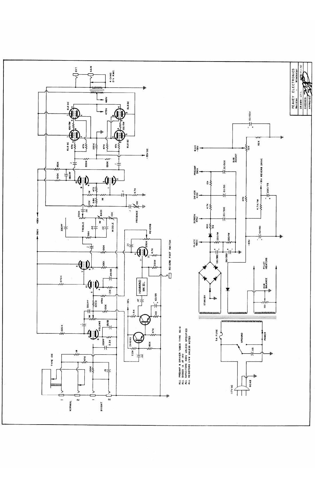 Peavey Vintage 7 72 Schematic