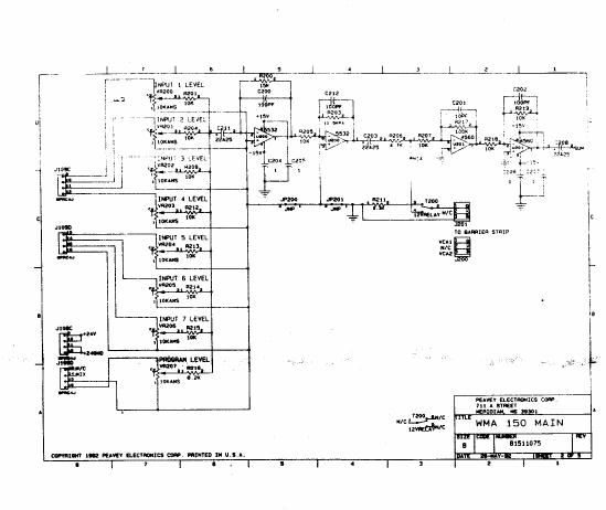 Peavey WMA 150 Commercial PA Schematics