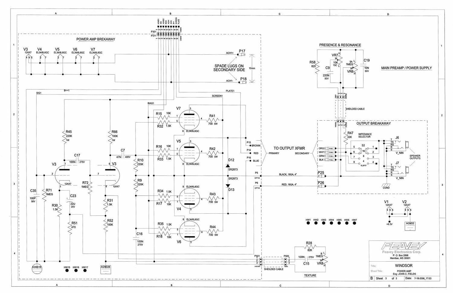 Peavey Windsor Service Manual