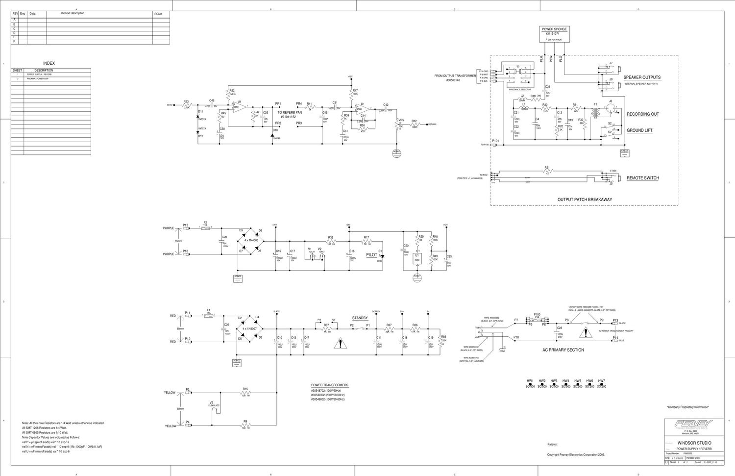 Peavey Windsor Studio Schematic