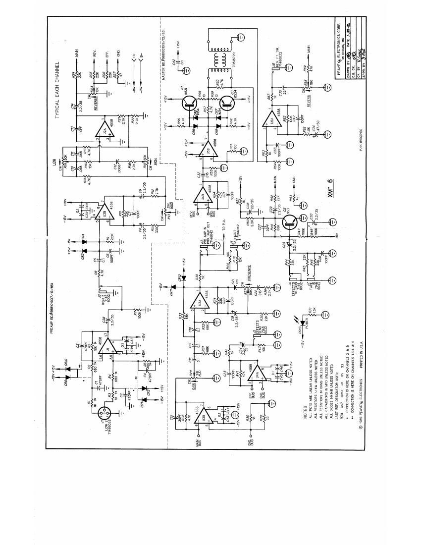 Peavey XM 6 Preamp Schematic