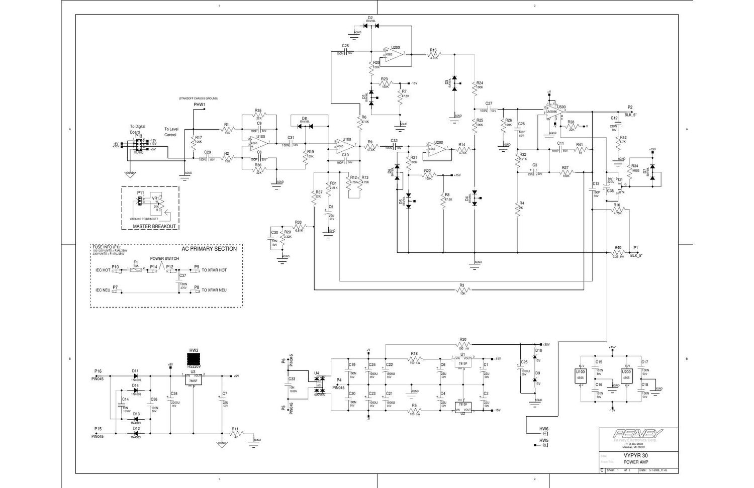 Peavey Vypyr 30 Power Amp Schematic