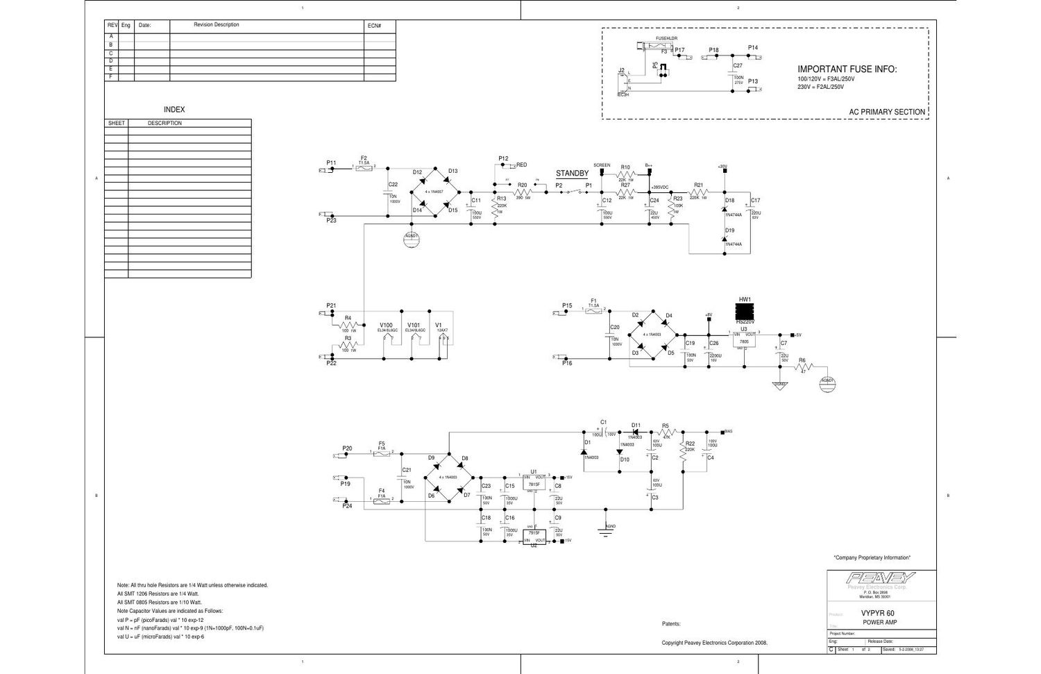 Peavey Vypyr 60 Power Amp Schematic