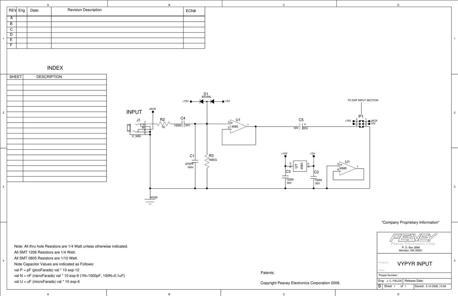 Peavey Vypyr Input Schematic