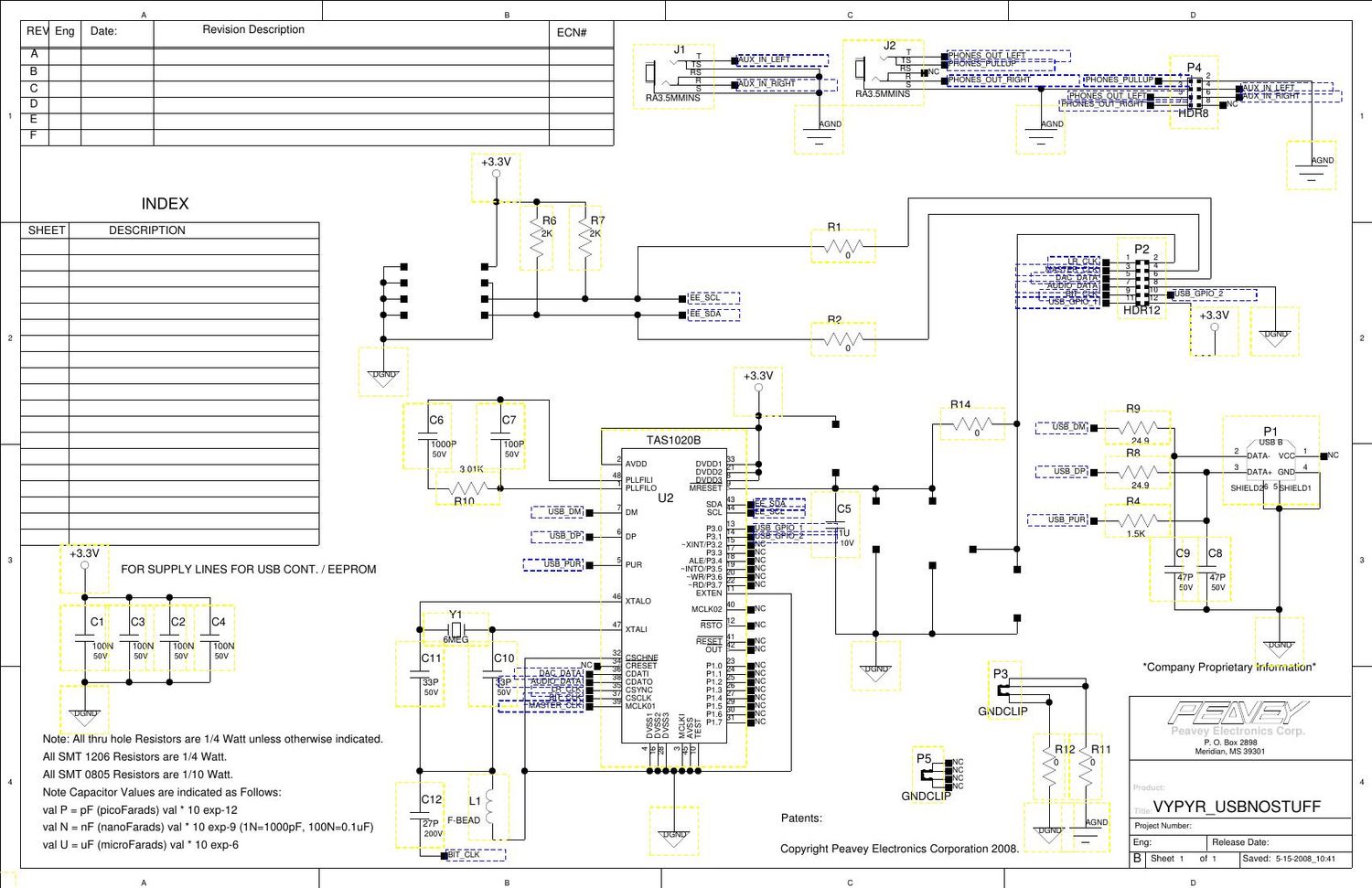 Peavey Vypyr USB Line In Headphone Out Schematic