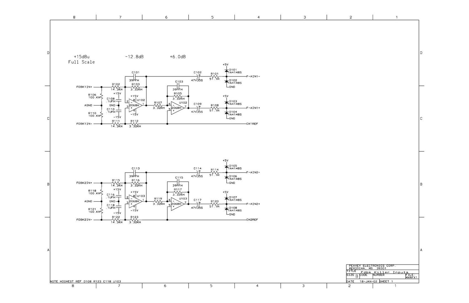 Peavey XR 684 FX Schematics