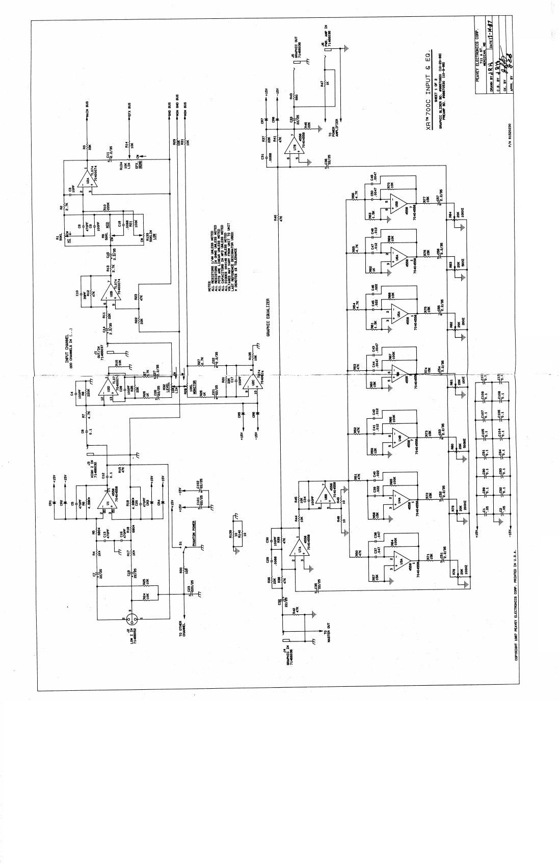 Peavey XR 700C Preamp Schematics