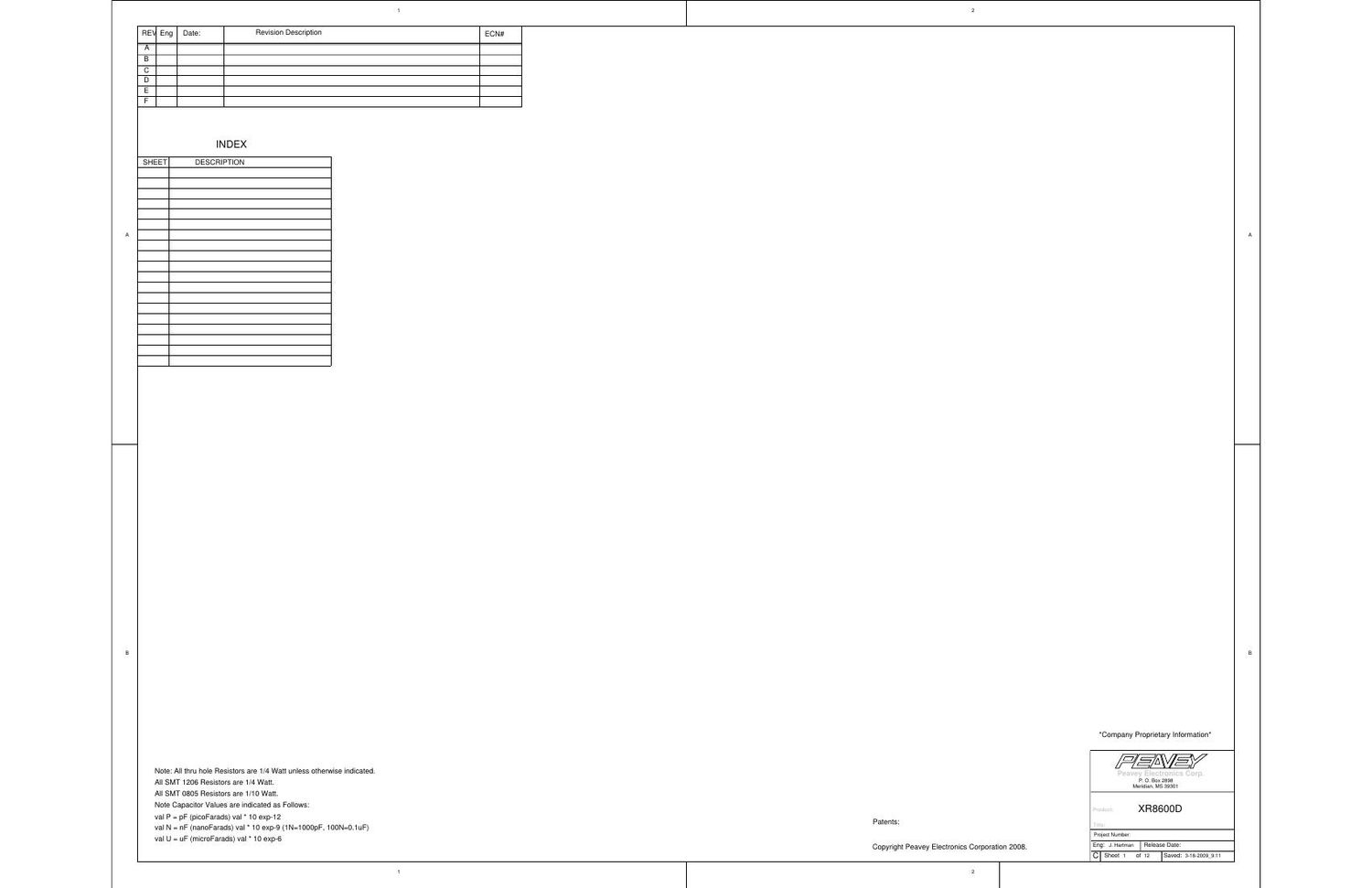 Peavey XR 8600D Schematics