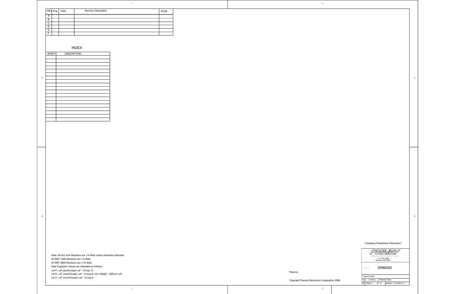 Peavey XR 8600D Schematics