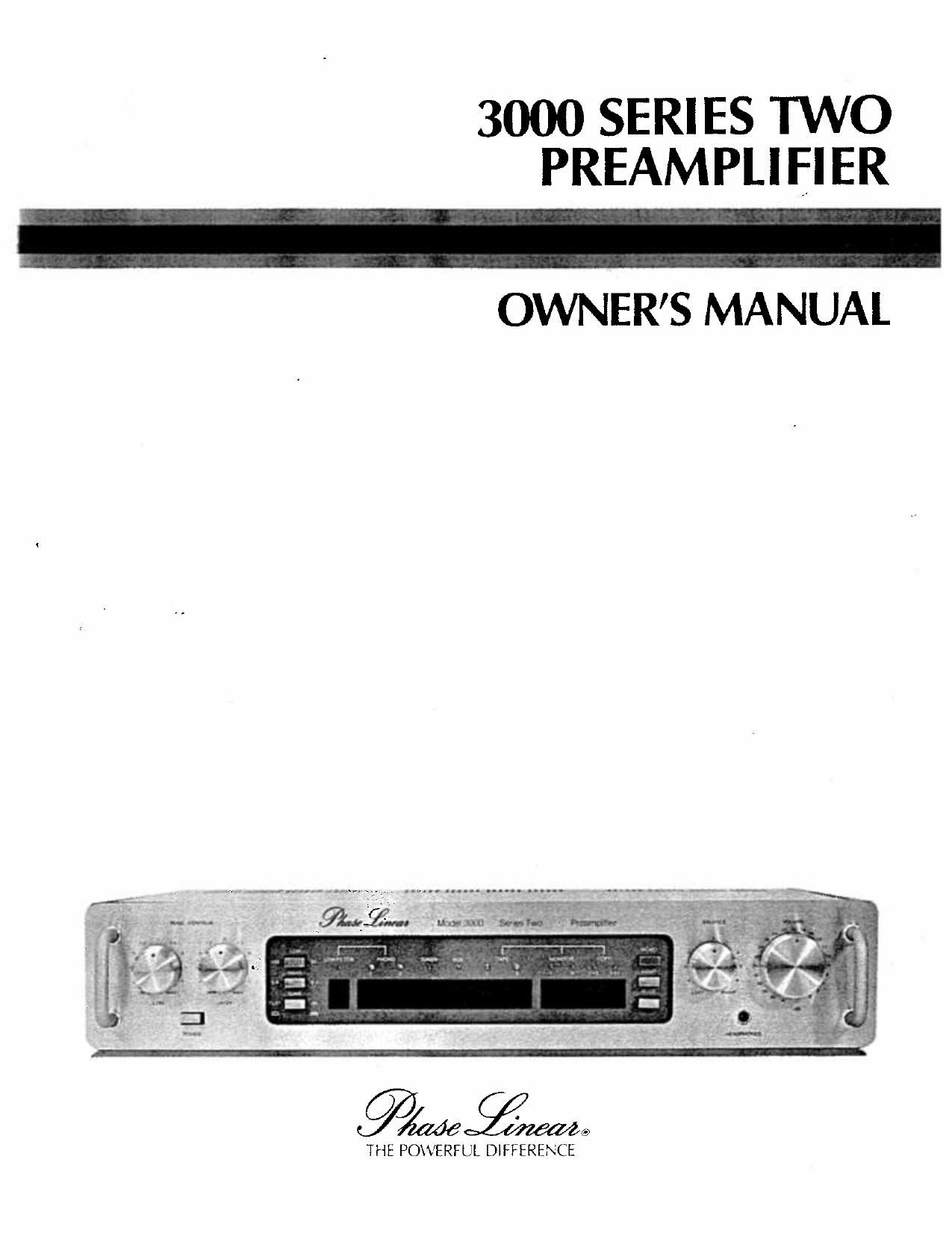 Phase Linear 3000 Mk2 Owners Manual