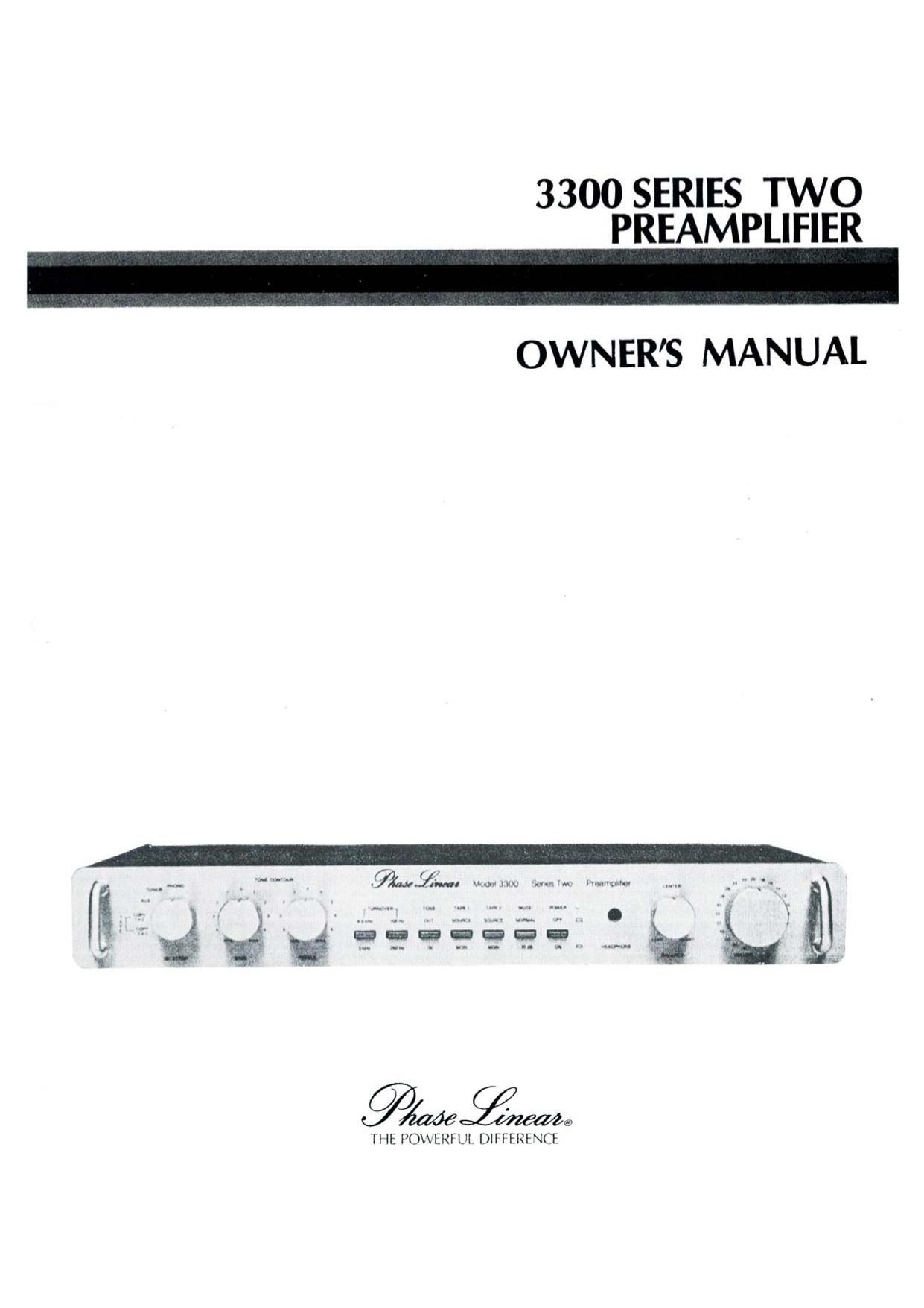 Phase Linear 3300 Series Two Owners Manual